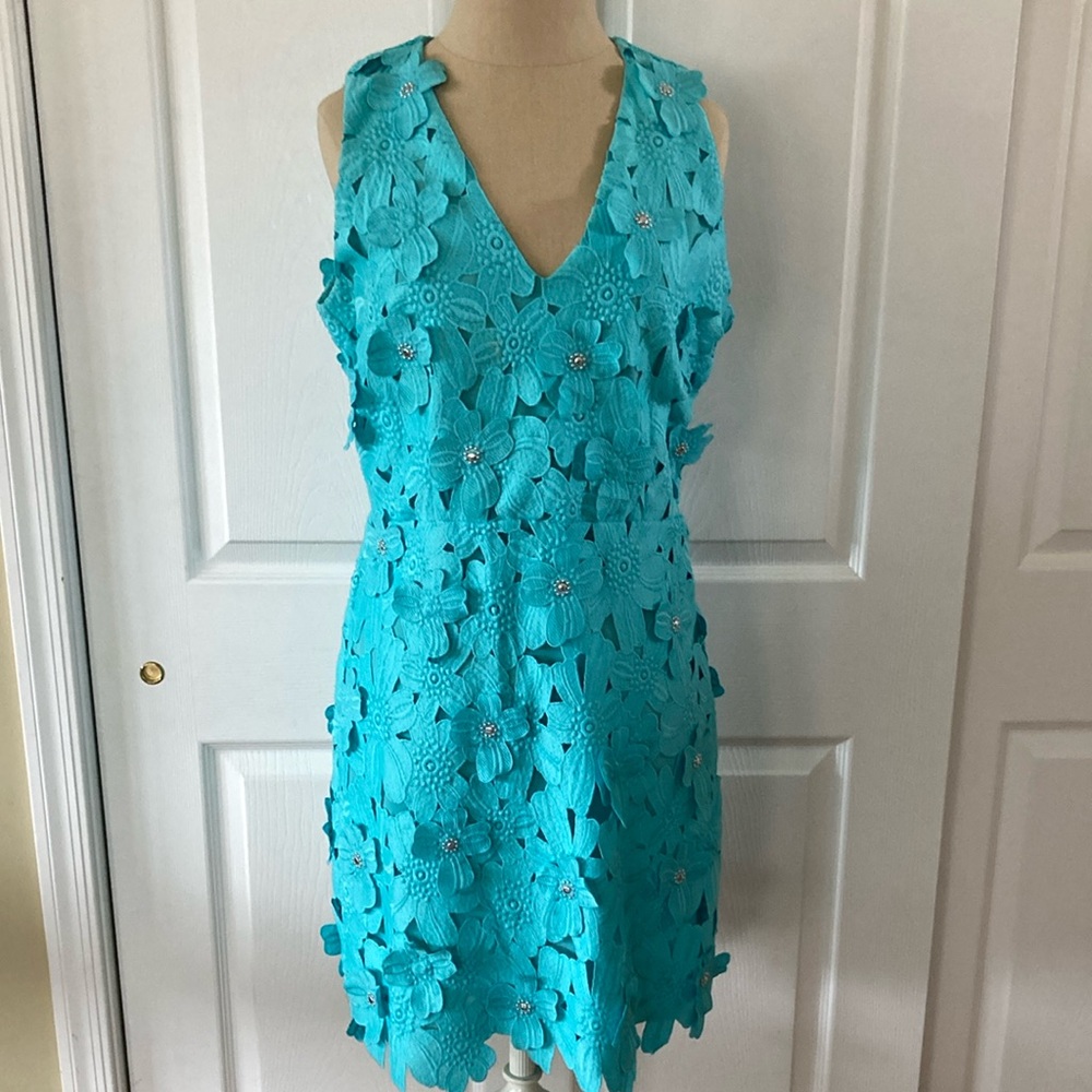 Ladies Beautiful Michael Kors Turquoise dress sz 8 like new
